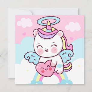 Cute Unicorn Holiday Kaart