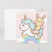 Cute Unicorn Holiday Kaart (Voorkant / Achterkant)