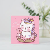 Cute Unicorn Holiday Kaart (Staand voorkant)