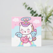 Cute Unicorn Holiday Kaart (Staand voorkant)