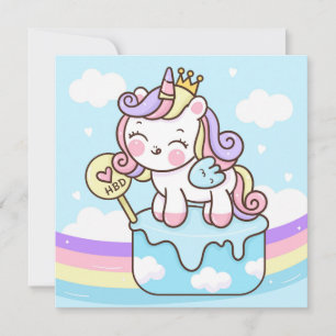 Cute Unicorn Holiday Kaart
