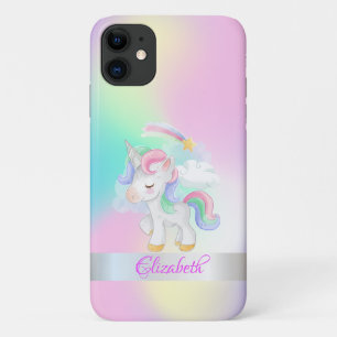 Cute Unicorn Holographic Ombre iPhone 11 Hoesje