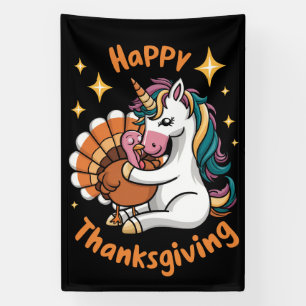 Cute Unicorn Hugs Turkey Happy Thanksgiving Girls Spandoek