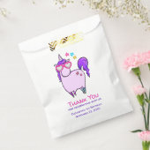 Cute Unicorn in Heart Shaped Glasses Bedankzakje (Gezegeld)