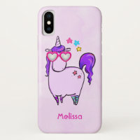 Cute Unicorn in Heart Shaped Glasses