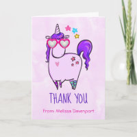 Cute Unicorn in Heart Shaped Glasses Hartelijk dan