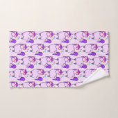 Cute Unicorn in Heart Shaped Glasses Pattern Bad Handdoek (Handdoek)