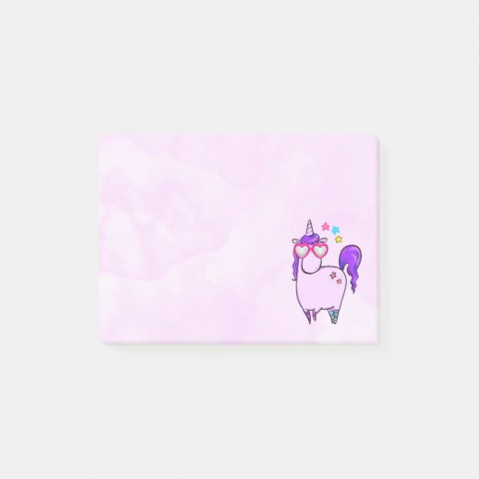 Cute Unicorn in Heart Shaped Glasses Post-it® Notes (Voorkant)