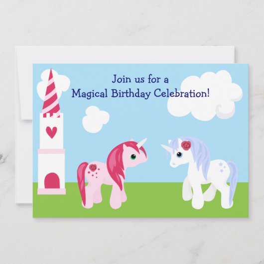 Cute Unicorn Invitation Anniversaire (Devant)