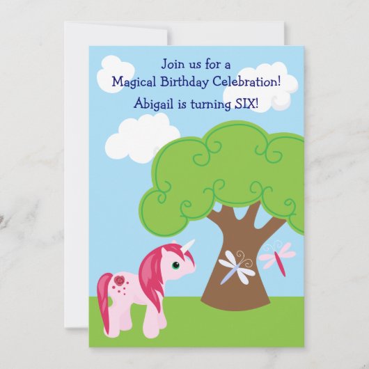 Cute Unicorn Invitation Anniversaire (Devant)