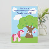 Cute Unicorn Invitation Anniversaire (Debout devant)
