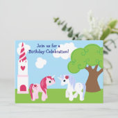 Cute Unicorn Invitation Anniversaire (Debout devant)