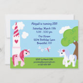 Cute Unicorn Invitation Anniversaire (Dos)