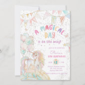 Cute Unicorn Invitation Anniversaire (Devant)