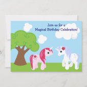 Cute Unicorn Invitation Anniversaire (Devant)