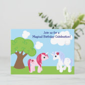 Cute Unicorn Invitation Anniversaire (Debout devant)