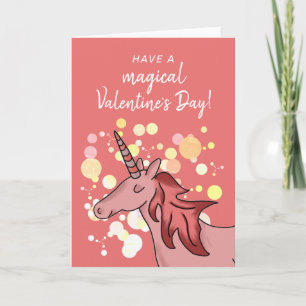Cute Unicorn Kinder Classroom Valentijn Feestdagen Kaart
