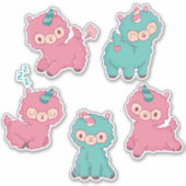 Cute Unicorn Llamas Sticker (Voorkant)