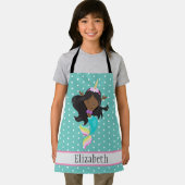 Cute Unicorn Mermaid Name Kinder Daughter Pattern  Schort (Insitu)