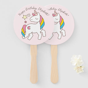 Cute Unicorn met Cute Stars Birthday Handwaaier