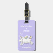 Cute Unicorn met Name Kinder Bagagelabel (Voorkant verticaal)