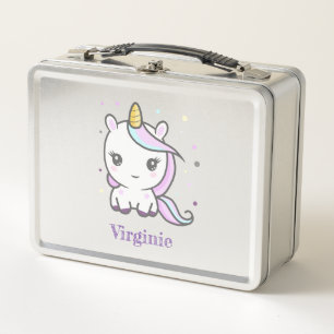Cute Unicorn Metal Lunch Box