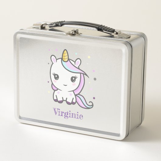 Cute Unicorn Metal Lunch Box (Voorkant)