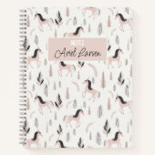 Cute Unicorn Motif Carnet personnalisé (Devant)