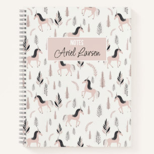 Cute Unicorn Motif Carnet personnalisé