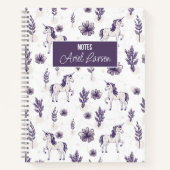 Cute Unicorn Motif Carnet personnalisé (Devant)