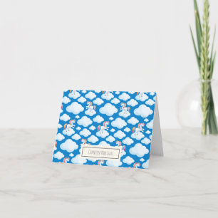 Cute Unicorn Nuages Whimsical Bleu Personnalisé