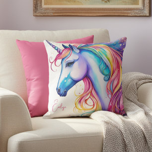 Cute Unicorn Nursery Coussin avec nom pour Nursery