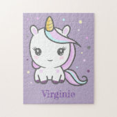 Cute Unicorn Paars Puzzle Legpuzzel (Verticaal)