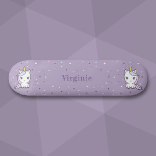 Cute Unicorn Paars Skateboard