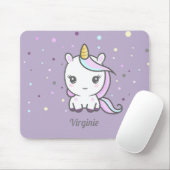 Cute Unicorn Paarse Muismat (Met muis)
