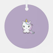 Cute Unicorn Paarse Ornament (Achterkant)