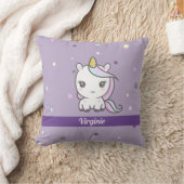 Cute Unicorn Paarse Pillow Kussen (Deken)