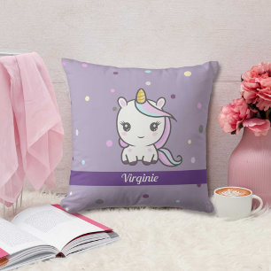 Cute Unicorn Paarse Pillow Kussen
