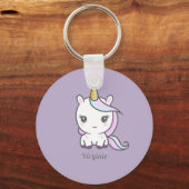 Cute Unicorn Paarse Sleutelhanger (Voorkant)