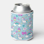 Cute Unicorn Pattern Blikjeskoeler (Blikje Voorkant)