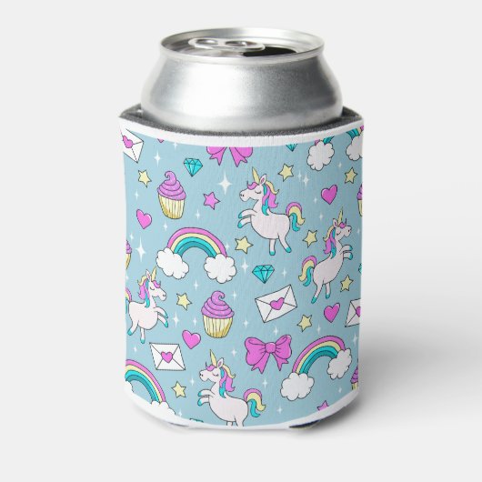 Cute Unicorn Pattern Blikjeskoeler (Blikje Achterkant)