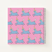Cute Unicorn Pattern Pink Girly Personalised Notitieboek (Achterkant)