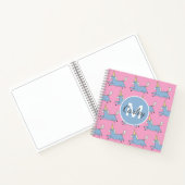Cute Unicorn Pattern Pink Girly Personalised Notitieboek (Binnen)