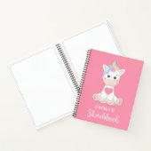 Cute Unicorn Personalised Kinder Sketchbook Notiti Notitieboek (Binnen)