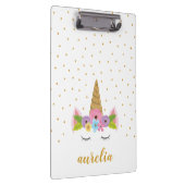 Cute Unicorn Personalized Klembord | Aangepaste kl (Rechts)