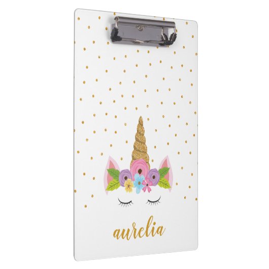 Cute Unicorn Personalized Klembord | Aangepaste kl (Rechts)