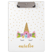 Cute Unicorn Personalized Klembord | Aangepaste kl (Voorkant)