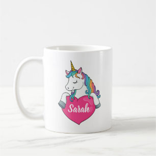 Cute Unicorn Persoonlijke Naam Koffiemok