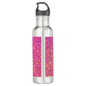 Cute Unicorn Pink Glitter Floral Specialized Kinde Waterfles (Achterkant)