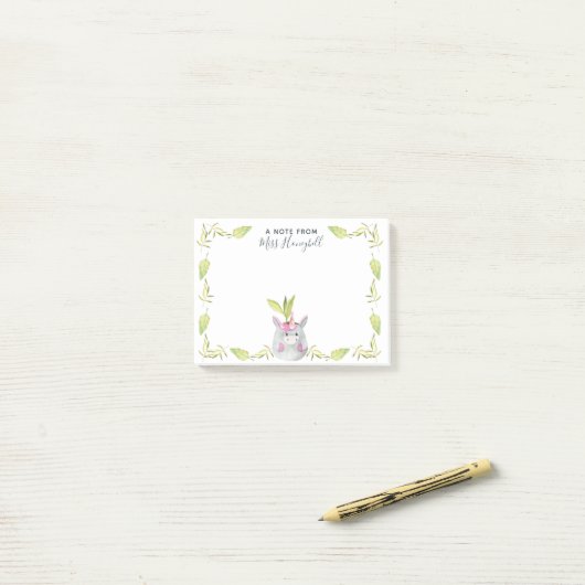 Cute Unicorn Plant Pot Personalized Note van ... (Op bureau)